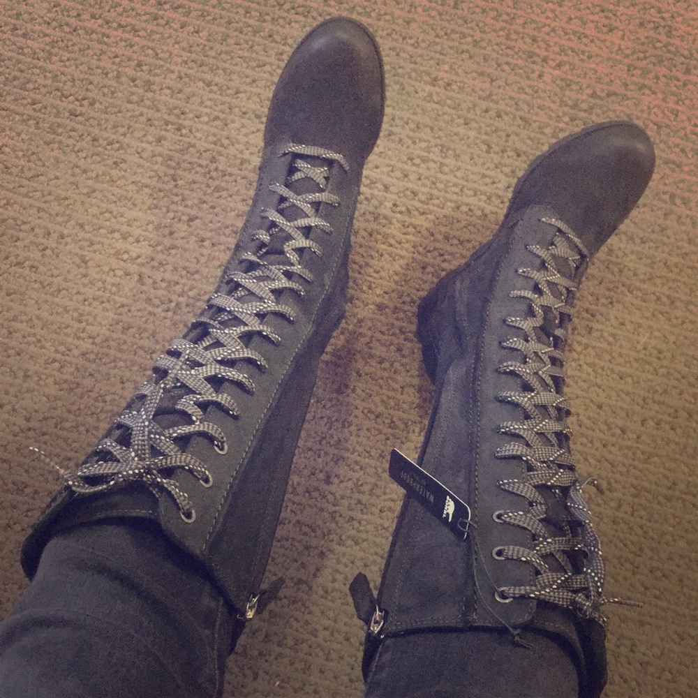 Cute combat wedged hiking boots